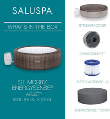 7 Person Round Inflatable Hot Tub 180 Jets