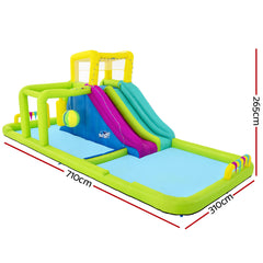 NNEDSZ Inflatable Water Pack Pool Slide Castle Playground H2OGO Splash Course-1