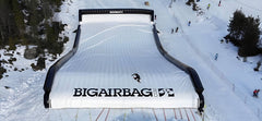 Soft Summits commercial size inflatable crash pad with reinforced seams, designed for BMX landing protection and safety.