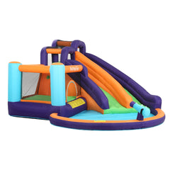 NNEDSZ AirMyFun Inflatable Water Slide Kids Jumping Trampoline Castle Double Slide-2