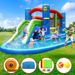 NNEDSZ Inflatable Water Jumping Castle Bouncer Kid Toy Windsor Slide Splash-3