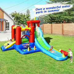 9-in-1 Inflatable Kids Water Slide Bounce House with 860W Blower-1