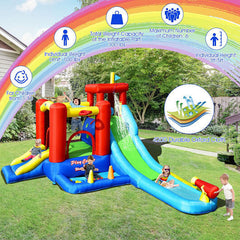 9-in-1 Inflatable Kids Water Slide Bounce House with 860W Blower-3
