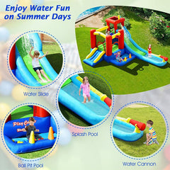 9-in-1 Inflatable Kids Water Slide Bounce House with 860W Blower-2