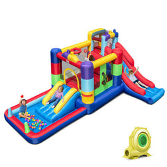 Inflatable Bounce House with 680W Blower and Ball Pit-3