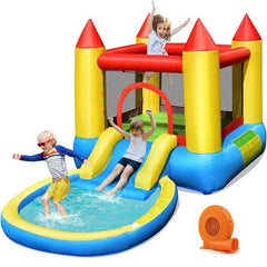 Inflatable Kids Slide Bounce House with 550w Blower-2
