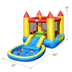 Inflatable Kids Slide Bounce House with 550w Blower-3
