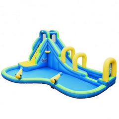 Inflatable Water Slide Kids Bounce House with Water Cannons and Hose Without Blower-1