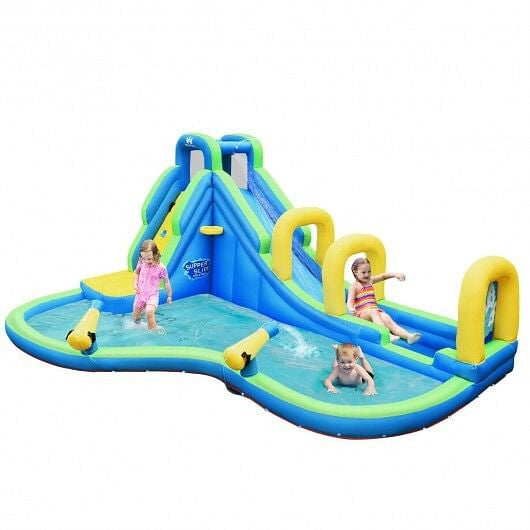 Inflatable Water Slide Kids Bounce House with Water Cannons and Hose Without Blower-0