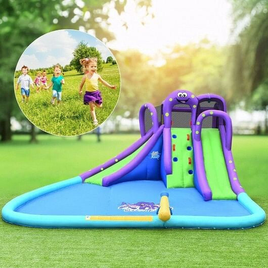 Inflatable Water Park Mighty Bounce House with Pool and 780W Blower-0