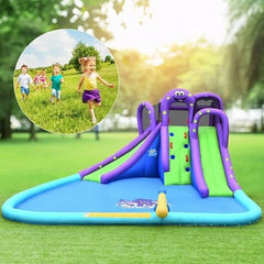 Inflatable Water Park Mighty Bounce House with Pool and 780W Blower-0