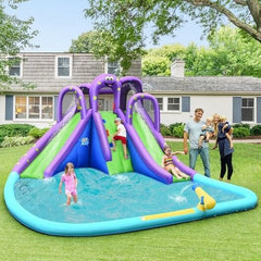 Inflatable Water Park Mighty Bounce House with Pool and 780W Blower-2