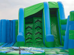 Soft Summits First Generation Obstacle Course with colorful climbing elements and tunnels for kids' outdoor play and physical activity.