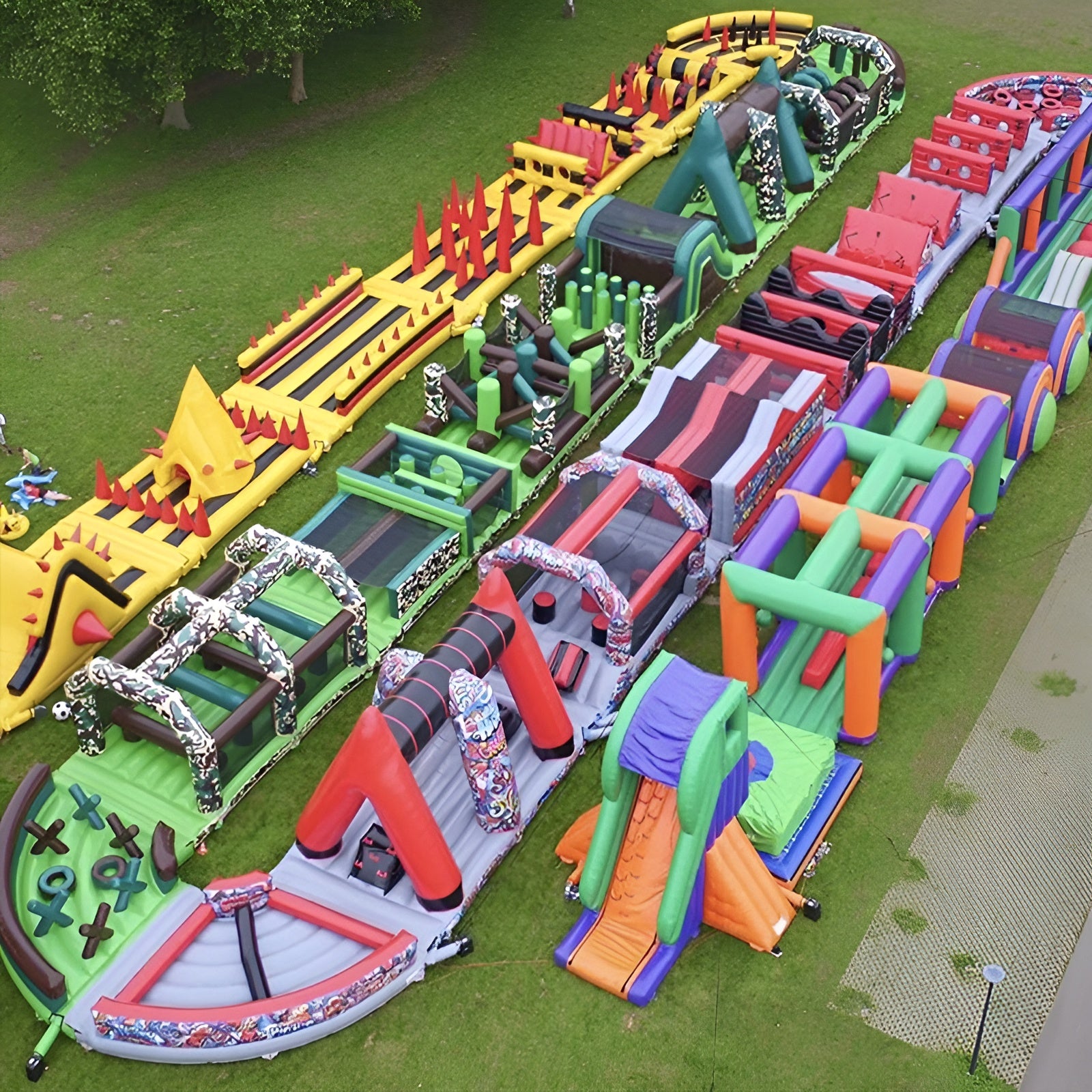 Soft Summits' commercial-size inflatable obstacle course in action, delivering exciting challenges and endless fun for large-scale events.