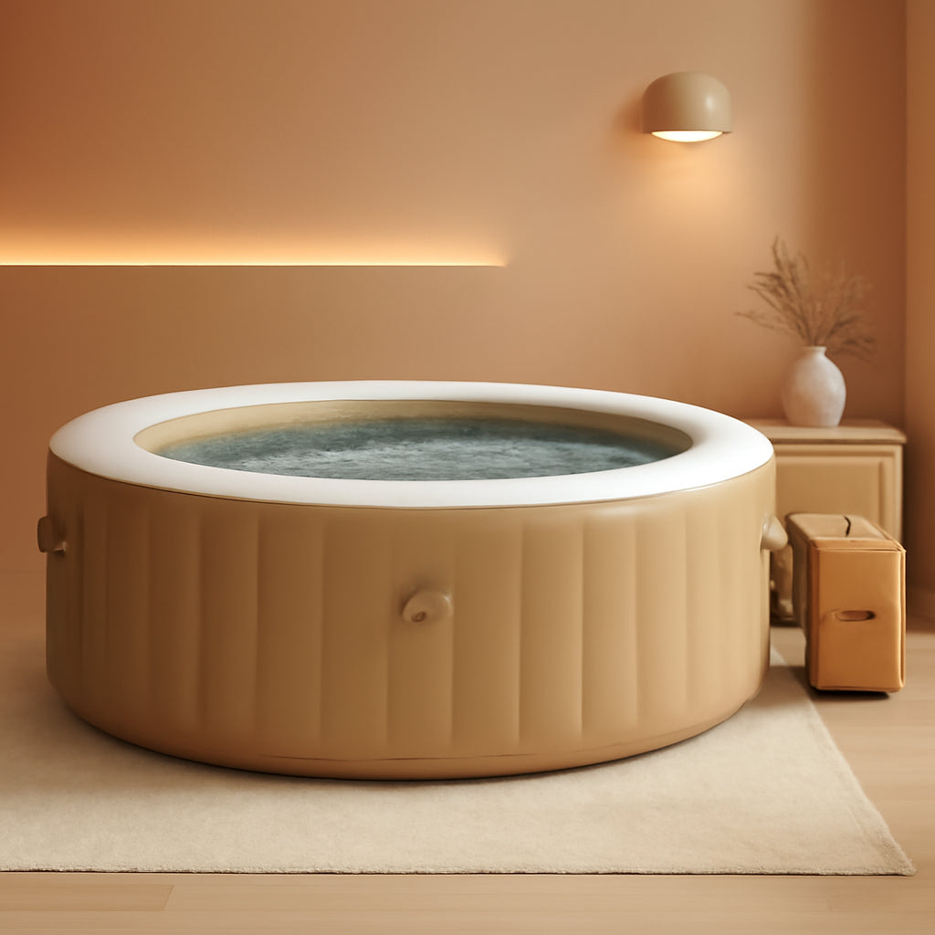 6 Person Inflatable Hot Tub With 140 Bubble Jets Spa-0