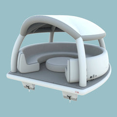 3D rendering of Soft Summits inflatable leisure tent with a spacious platform design, angled view showing its durable, portable structure.