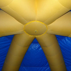 Close-up of Soft Summits' inflatable spider tent, showcasing its durable material and sleek design for versatile event coverage.