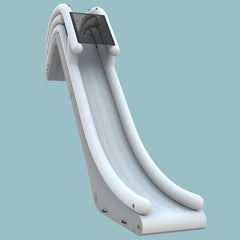 3D render of Soft Summits' large inflatable yacht slide, showcasing its sleek design and perfect fit for luxury water activities and adventures.