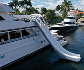 Soft Summits' large inflatable yacht slide—perfect for adding excitement and fun to luxury boat experiences and water adventures.