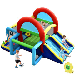 NNECW Inflatable Bounce House with Dual Slides and Jumping Area with 450W Blower-1
