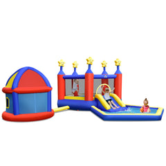 NNECW Kids Inflatable Bouncy House with Double Basketball Hoops without Blower-1