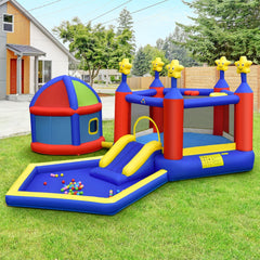 NNECW Kids Inflatable Bouncy House with Double Basketball Hoops without Blower-0