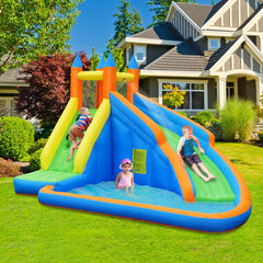 NNECW Inflatable Water Slide Wet & Dry Bounce House with Carrying Bag (without Blower)-0