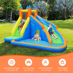 NNECW Inflatable Water Slide Wet & Dry Bounce House with Carrying Bag (without Blower)-2