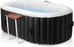 Black 2 Person Oval Inflatable Hot Tub