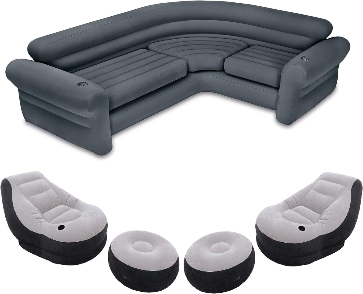 Indoor Inflatable Sofa Set Corner, Chairs, Ottomans, Valves