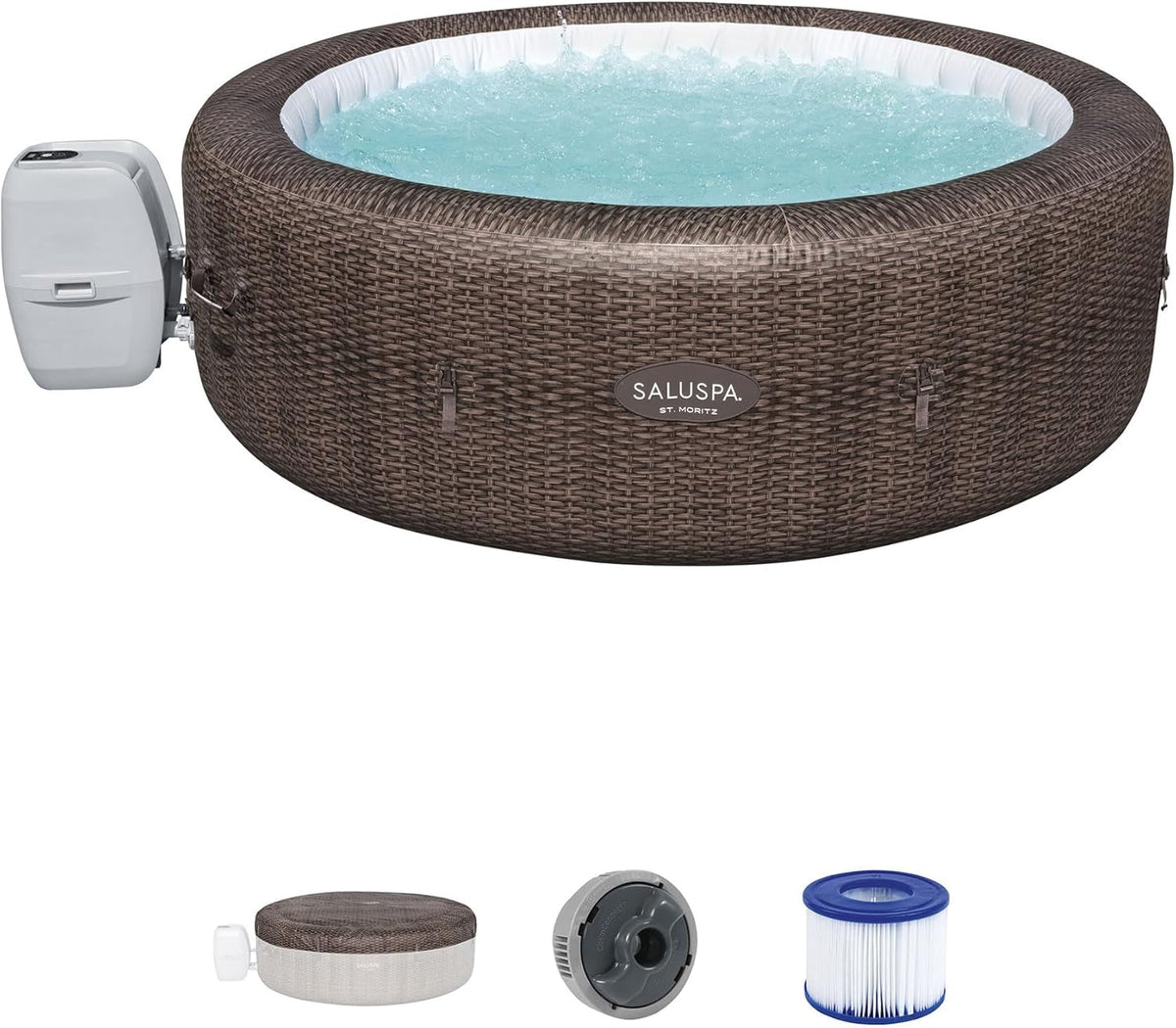 7 Person Round Inflatable Hot Tub 180 Jets