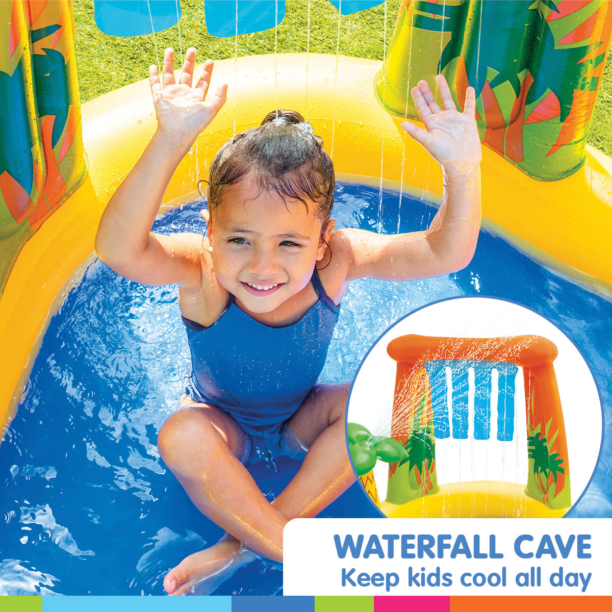 NNEDPE Intex 57444 Dinosaur Play Centre Kids Inflatable Pool with Water Slide