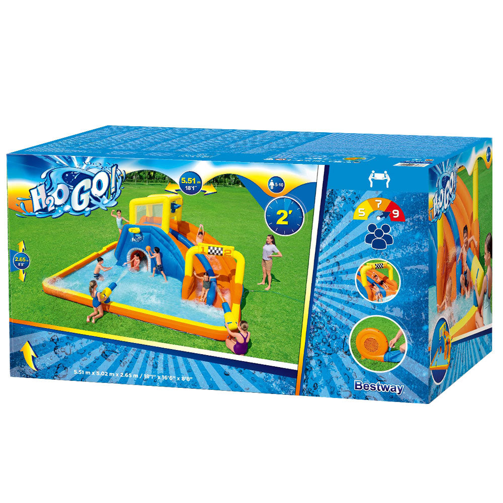 NNEDSZ Inflatable Water Slide Jumping Castle Double Slides for Pool Playground
