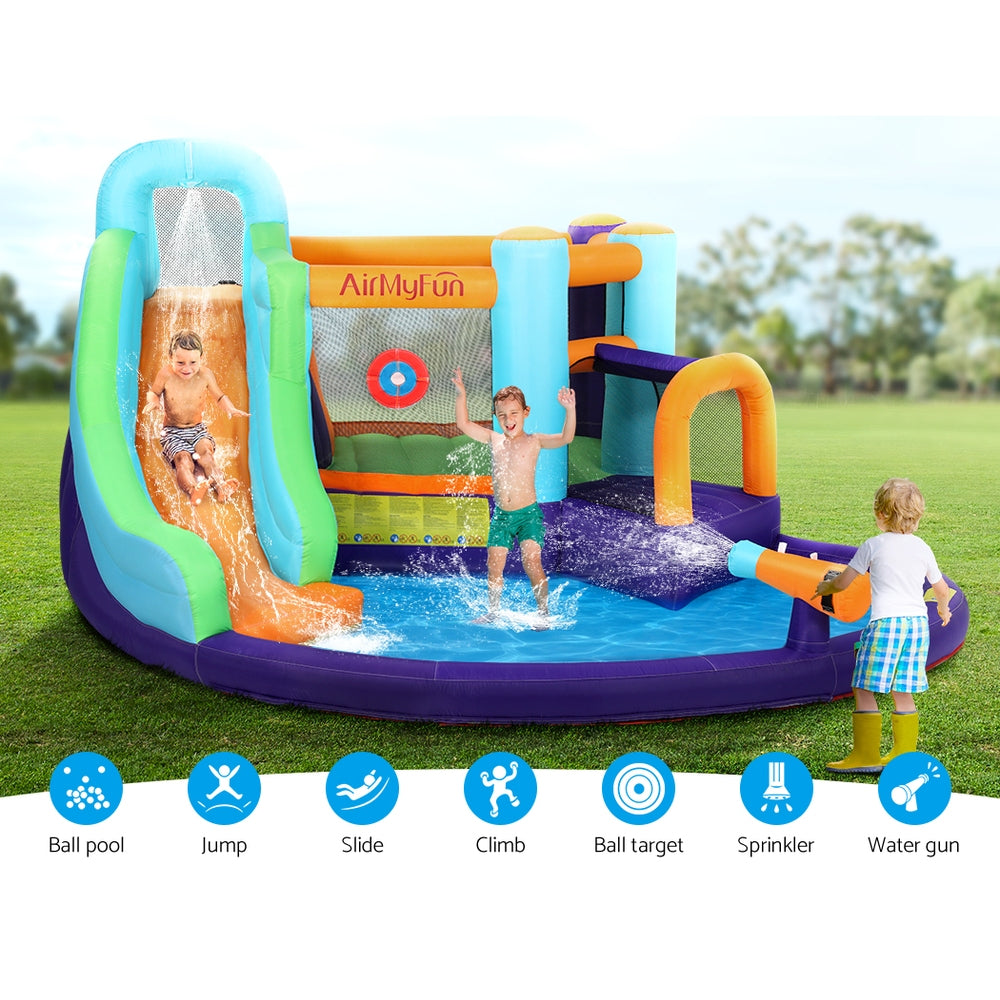 NNEDSZ AirMyFun Inflatable Water Slide Kids Jumping Castle Trampoline Outdoor