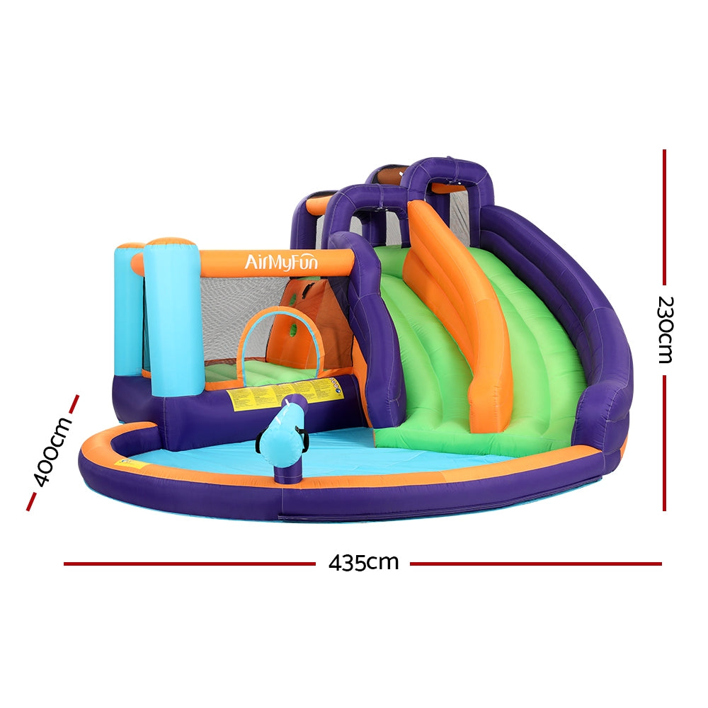 NNEDSZ AirMyFun Inflatable Water Slide Kids Jumping Trampoline Castle Double Slide