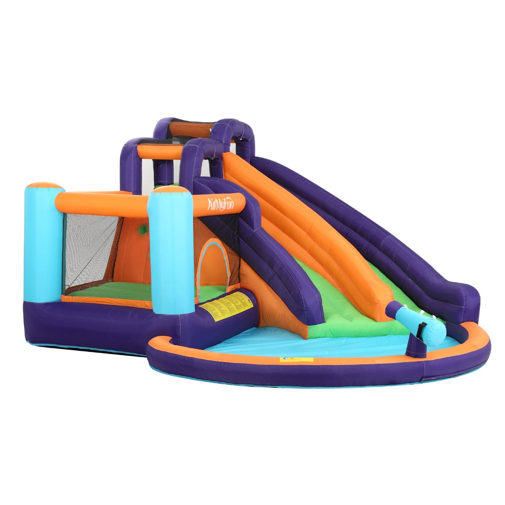 NNEDSZ AirMyFun Inflatable Water Slide Kids Jumping Trampoline Castle Double Slide