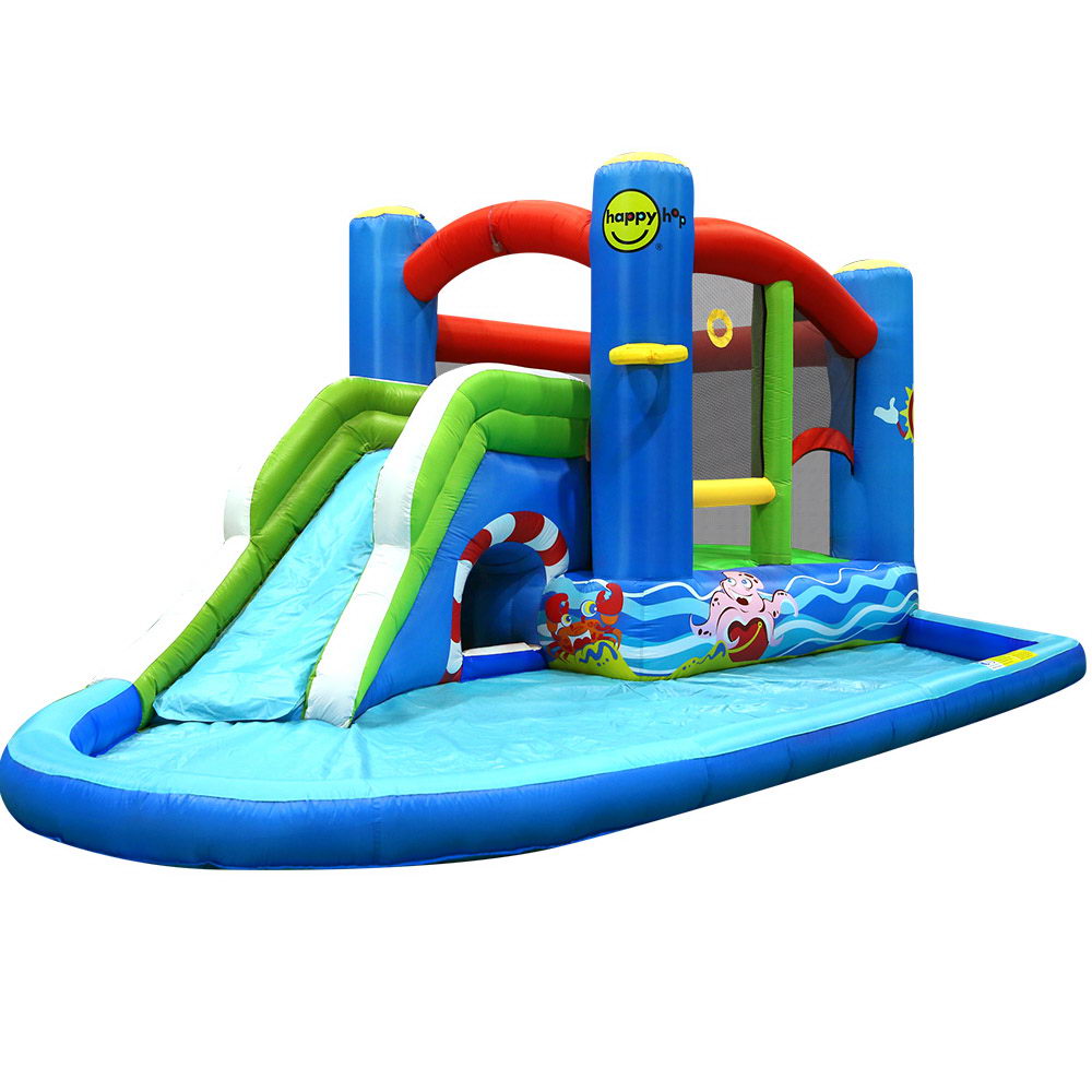 NNEDSZ Inflatable Water Jumping Castle Bouncer Kid Toy Windsor Slide Splash-0