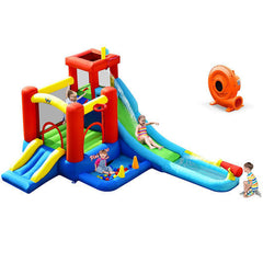 9-in-1 Inflatable Kids Water Slide Bounce House with 860W Blower-0