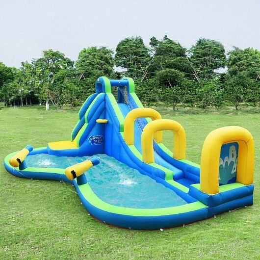 Inflatable Water Slide Kids Bounce House with Water Cannons and Hose Without Blower