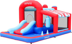 Inflatable Bounce House with Slide, Ball Pit & Hoop