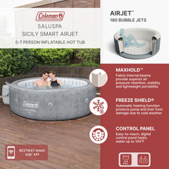 7 Person Inflatable Hot Tub With 180 AirJets System-1
