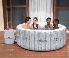 Gray 4 Person Inflatable Hot Tub 120 Jets