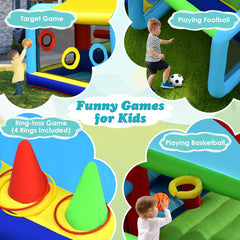 NNECW Inflatable Bounce House with Dual Slides and Jumping Area with 450W Blower