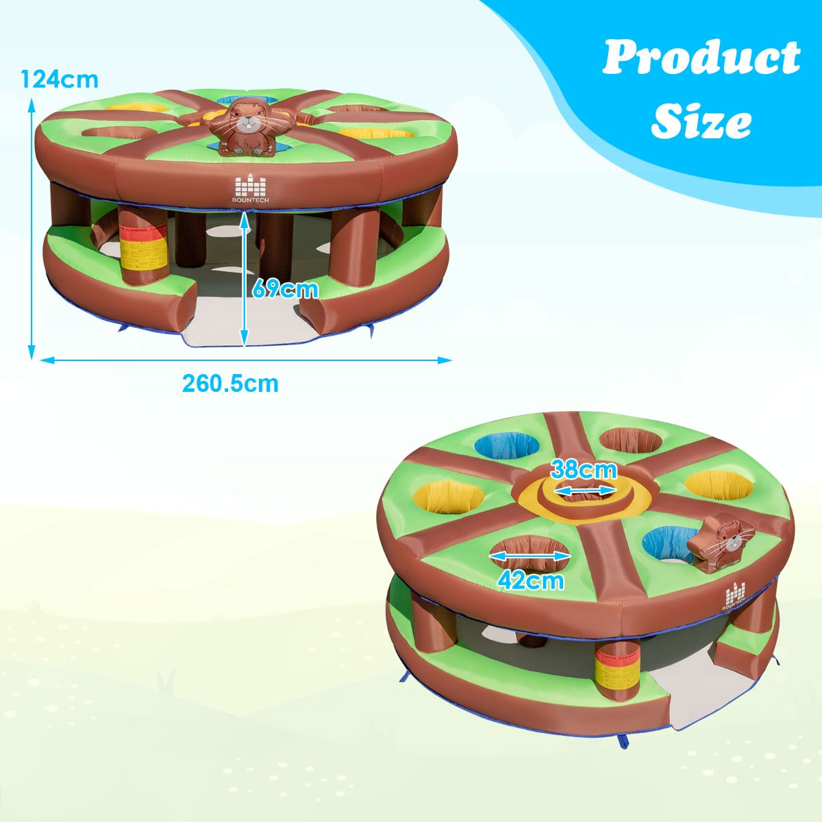 NNECW Inflatable Human Whack a Mole with 480W Blower for Kids Aged 3+
