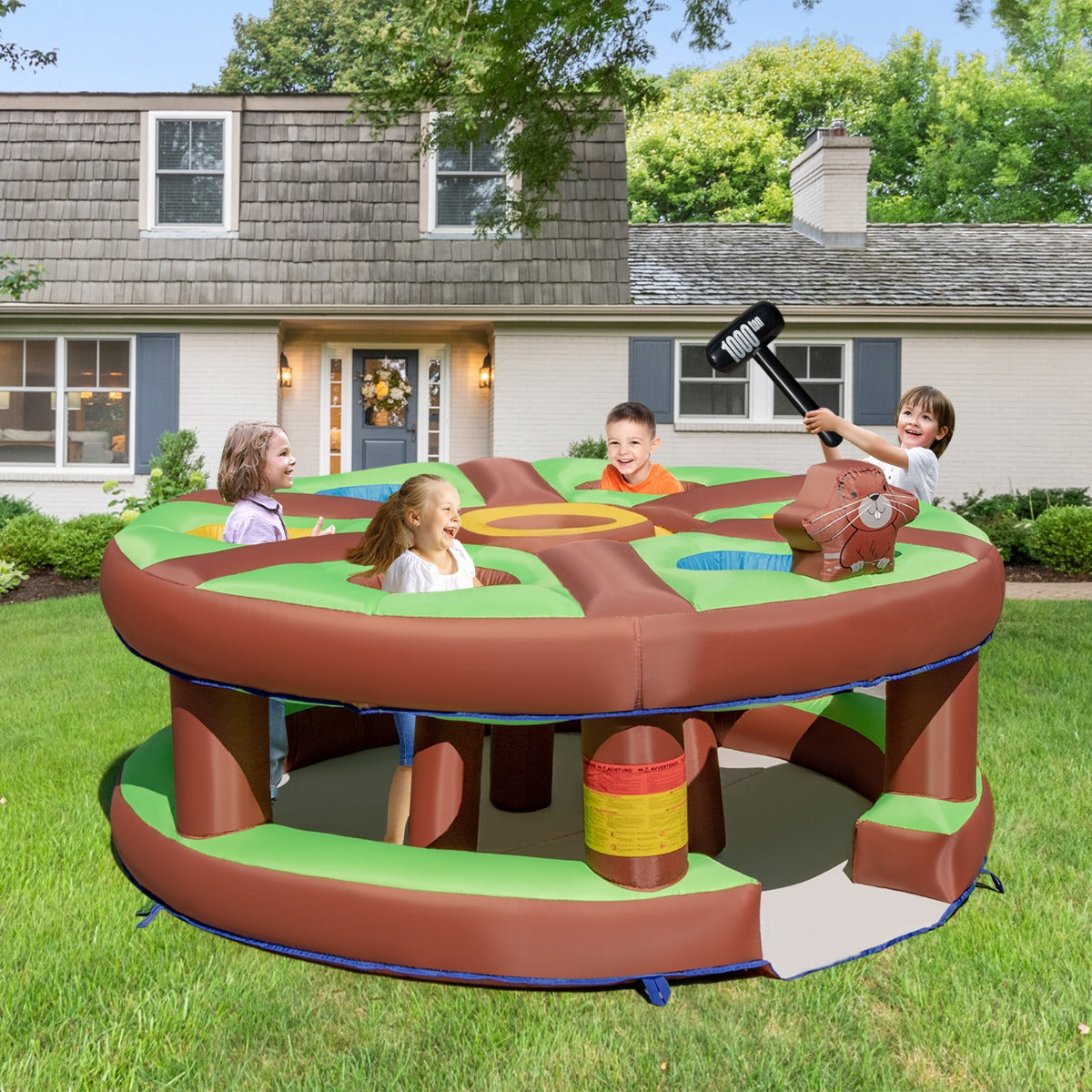 NNECW Inflatable Human Whack a Mole with 480W Blower for Kids Aged 3+-0