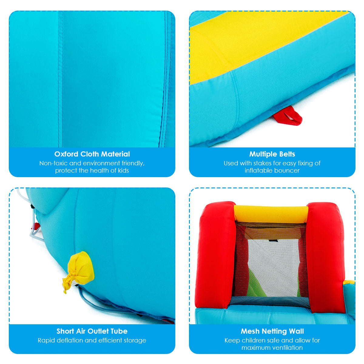 NNECW Inflatable Water Slide with Climbing Wall & Pool & Water Gun & Blower
